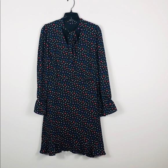 19 Cooper Dress Star Print Tie Neck Long Sleeve - Picture 7 of 7